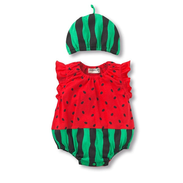 Watermelon baby bodysuit+hat - TinyTacker