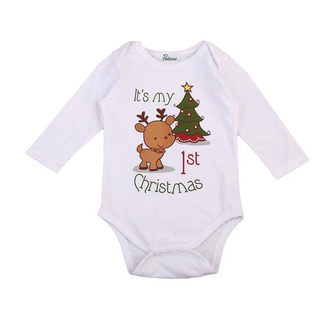 Miley's 1st Christmas Romper - TinyTacker