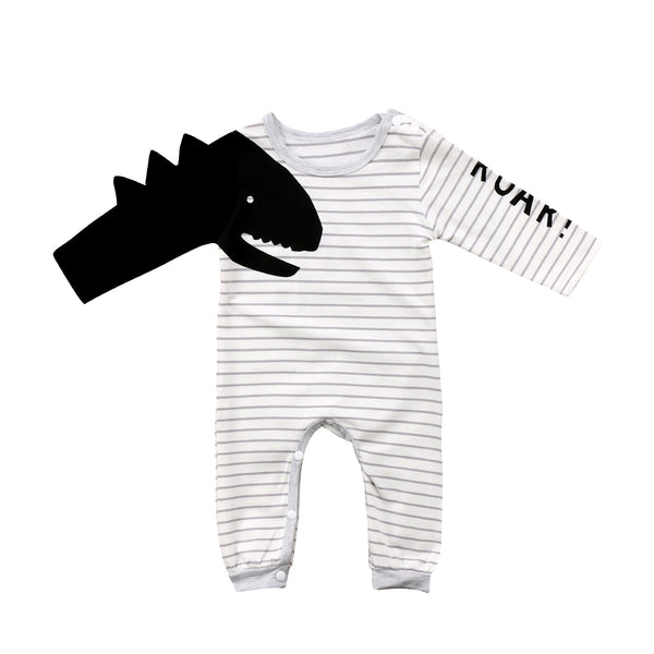 Striped Dinosaurs Jumpsuit - TinyTacker