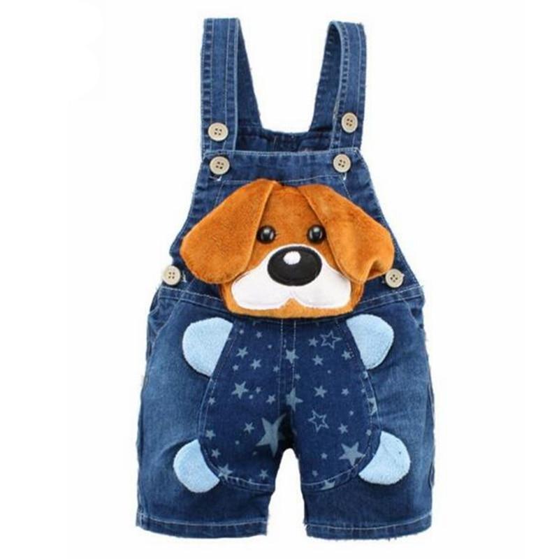 Puppy Cartoon Denim Rompers - TinyTacker