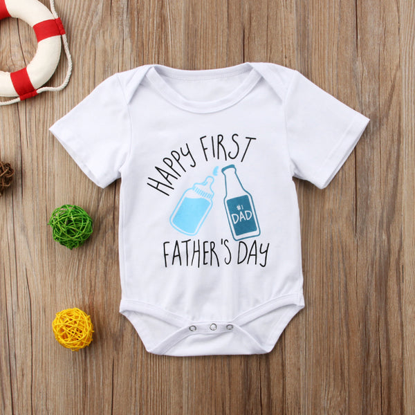 Happy First Fathers Day Romper - TinyTacker