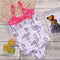Flamingo Pattern Backlees Strap Bodysuit - TinyTacker