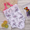 Flamingo Pattern Backlees Strap Bodysuit - TinyTacker