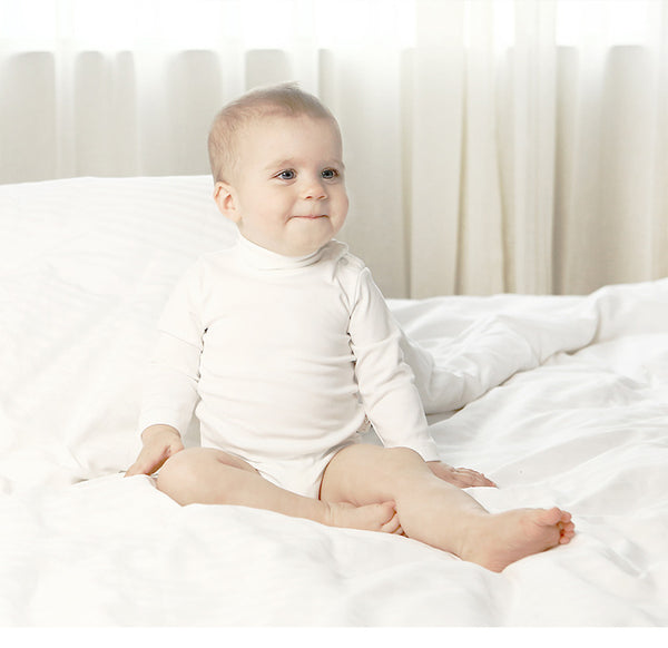 Solid Turtleneck Pajamas Bodysuit - TinyTacker