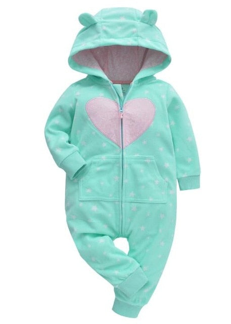 Pink Hearts Hooded Jumpsuit - TinyTacker