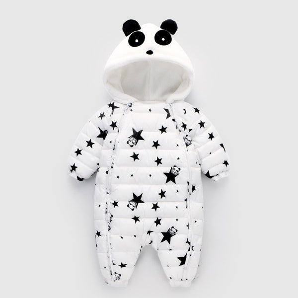 Winter Panda Baby Overalls - TinyTacker