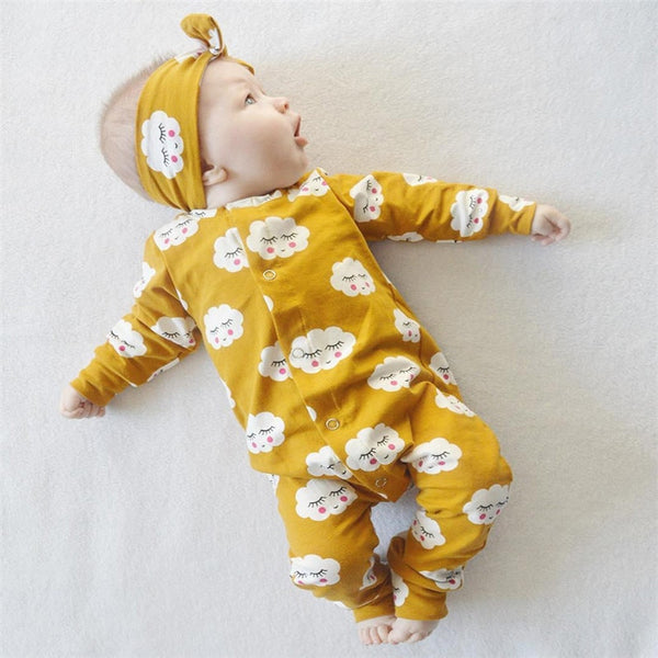 White Cloud Long Sleeve Jumpsuit Set - TinyTacker