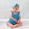Blue Ruffled Lace Romper - TinyTacker
