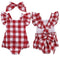 Plaid Back Cross Romper - TinyTacker