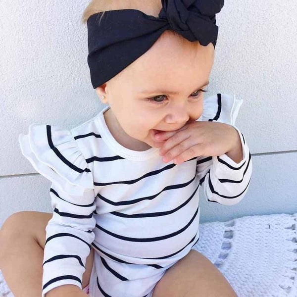 Infant Baby Girl Striped Rompers - TinyTacker