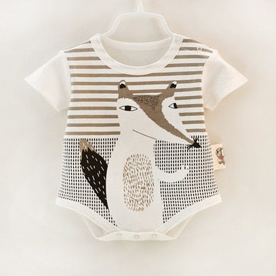 Cartoon Fox Print Romper - TinyTacker