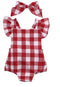 Plaid Back Cross Romper - TinyTacker