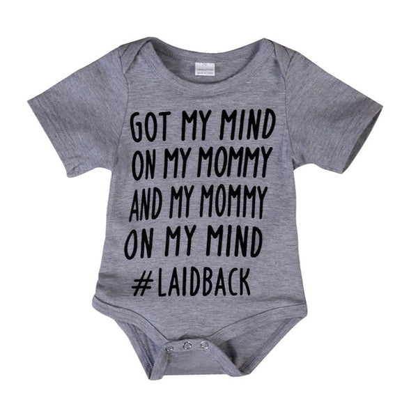 "Got My Mind On My Mom" Boys Rompers - TinyTacker