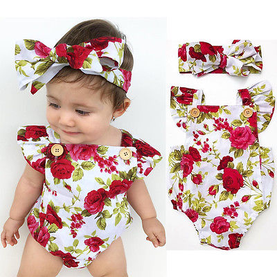 Natalie's Floral Rompers - TinyTacker