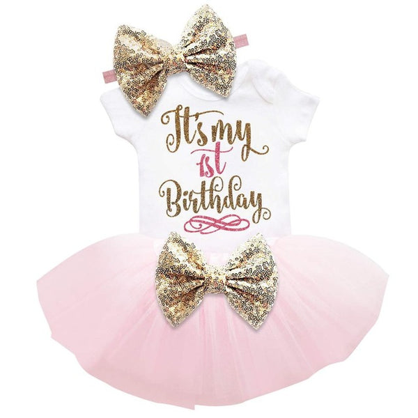 "It's My First Birthday" Dress - TinyTacker