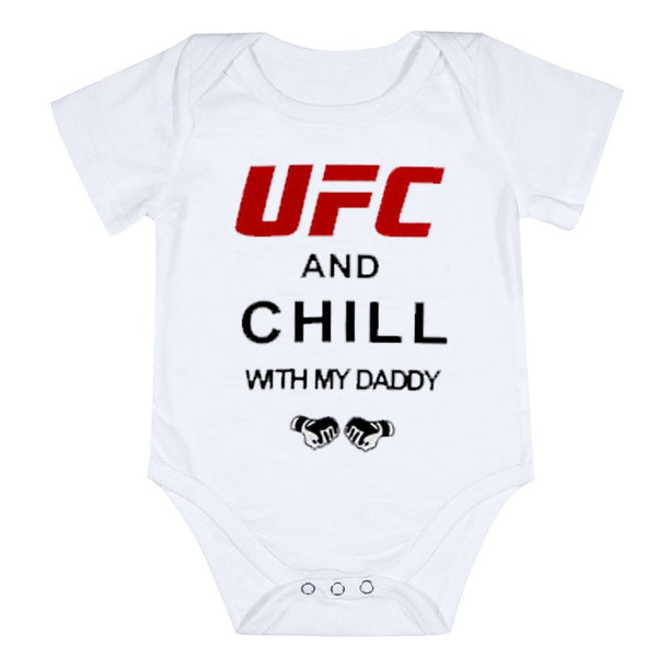 "UFC Chill With Daddy" Boys Romper - TinyTacker