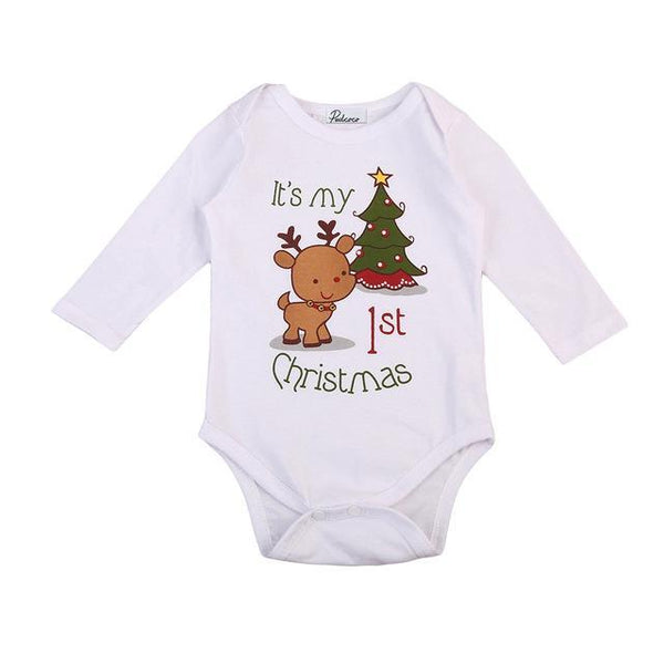Miley's 1st Christmas Romper - TinyTacker