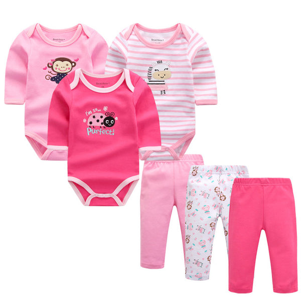 6pcs Baby Girl Clothes - TinyTacker
