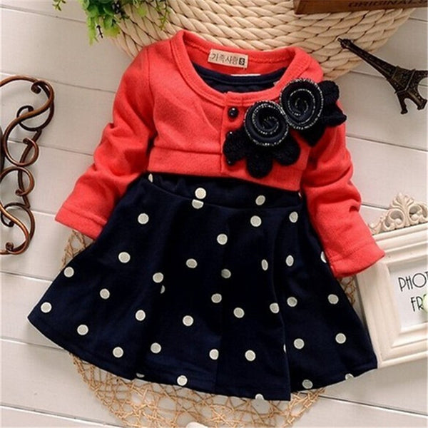 Cute Kids Girl's Polka Dots Dress - TinyTacker