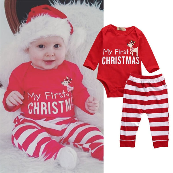 Marie's First Christmas Rompers Set - TinyTacker