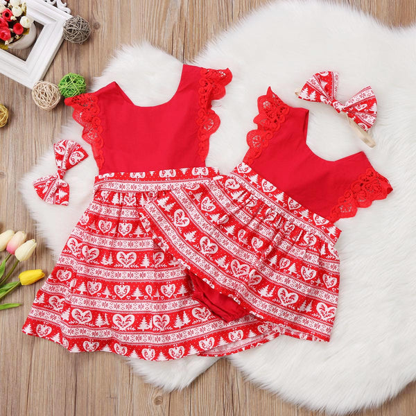 Ellen's Lace Ruffled Romper Dress - TinyTacker