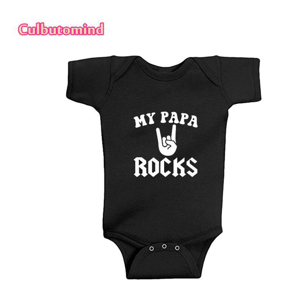 "My Papa Rocks" Romper - TinyTacker