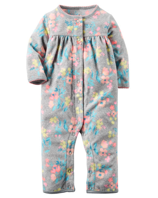 Gray Flowers Girl's Jumpsuit - TinyTacker