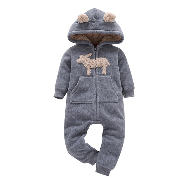 Cartoon Deer Design Hooded Jumpsuit - TinyTacker