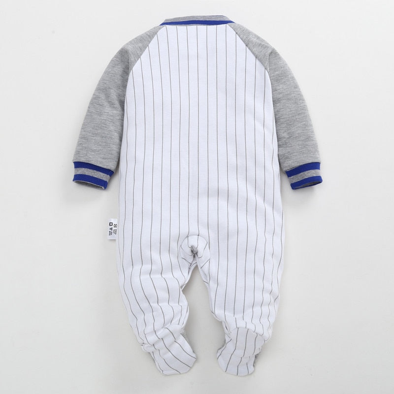 All Star Striped Footies Jumpsuit - TinyTacker
