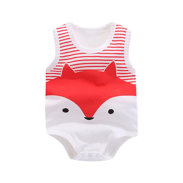 Baby Fox Sleeveless Cartoon Bodysuit - TinyTacker