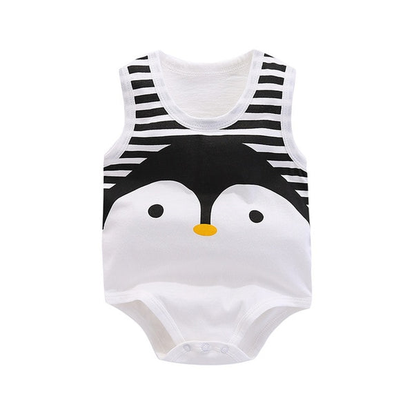Baby Penguin Sleeveless Cartoon Bodysuit - TinyTacker