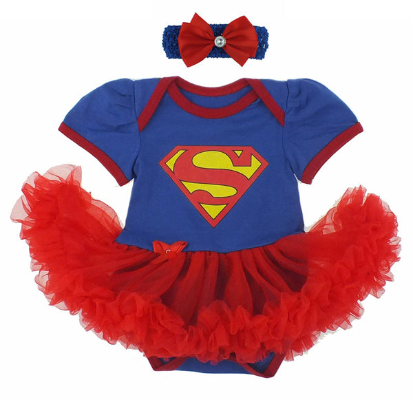 Superman Baby Girl's Romper Dress - TinyTacker