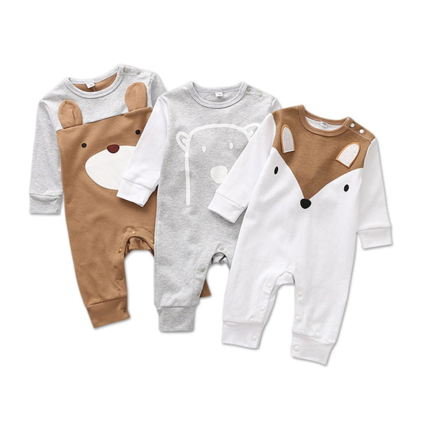 Baby Romper Newborn Baby Boys Romper Girls Playsuits Cotton Long Sleeve Animal Baby Clothes Infant Pajamas Underwear 0-12M - TinyTacker