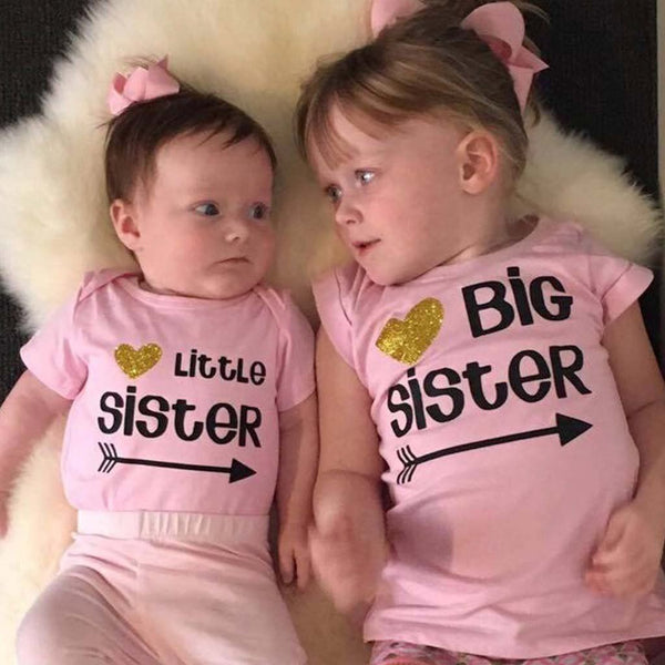 Little Sister Baby Girls Romper - TinyTacker