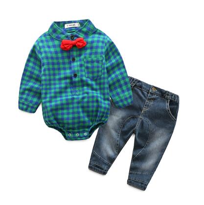 Classic Plaid Jeron's Romper With Jeans - TinyTacker