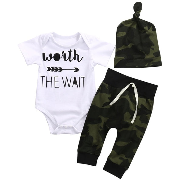 "Worth The Wait" 3Pcs Romper - TinyTacker