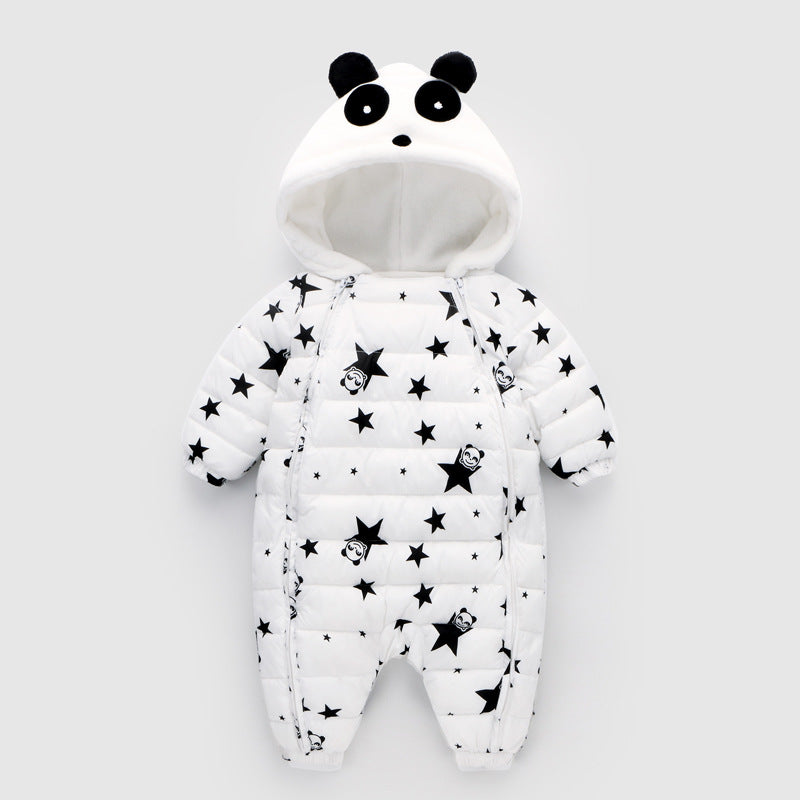 Winter Panda Baby Overalls - TinyTacker