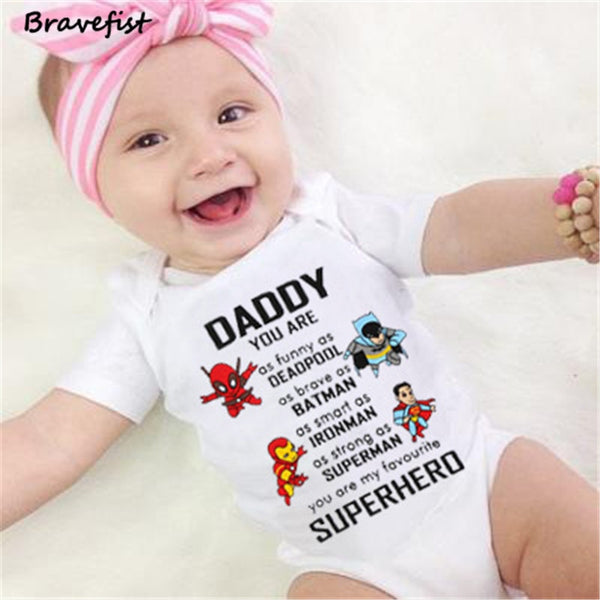 Daddy Superhero's Baby Romper - TinyTacker