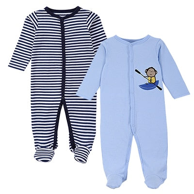 2 Pcs Soft Cotton Fashion Baby Pajamas - TinyTacker