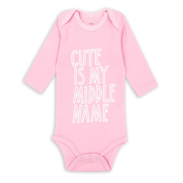 "Cute Is My Middle Name" Girls Romper - TinyTacker