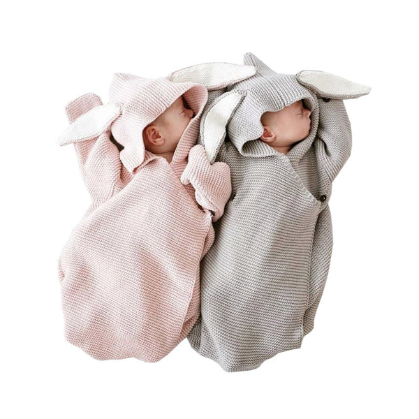 Bunny Ears Knitted Baby Sleeping Bag - TinyTacker